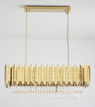 Bethel International Canada GL406C38G - 12-Light Gold Stainless Steel Chandelier With Clear Crystal Accents
